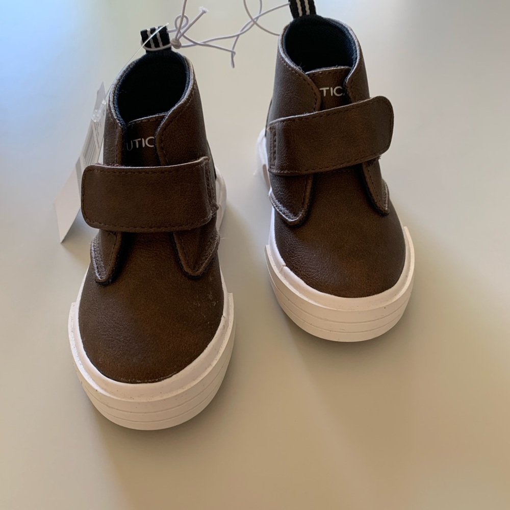 Nautica Kids Chukka Brown Boots with Velcro Strap